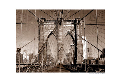 Brooklyn Bridge (sepia) by Viktor Balkind | 13 x 19 Fine Art Print