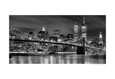 Brooklyn Bidge, Night by Viktor Balkind | 13 x 19 Fine Art Print
