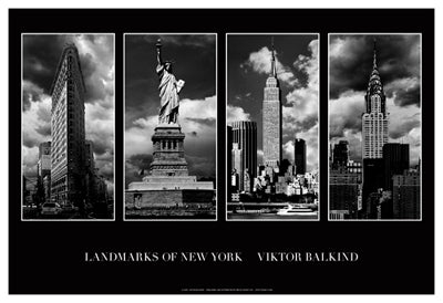Landmarks of New York I by Viktor Balkind | 12 x 18 Fine Art Print