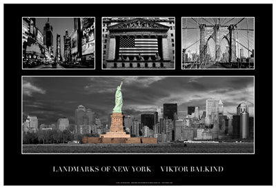 Landmarks of New York II by Viktor Balkind | 12 x 18 Fine Art Print
