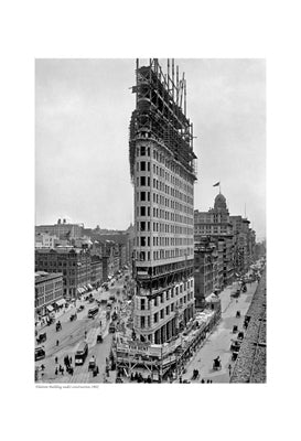 Framed Art Flatiron Building Under Construction, 1902 19 x 13