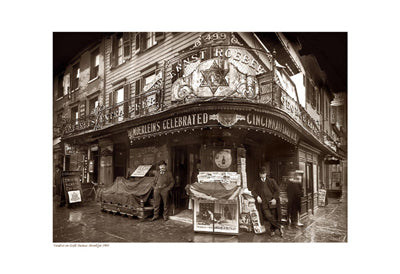 Framed Art Vendors on Sixth Avenue, Brooklyn, 1908 (sepia) 