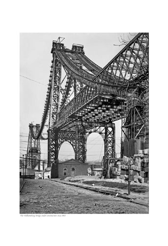 Framed Art Williamsburg Bridge Under Construction, circa 1902 