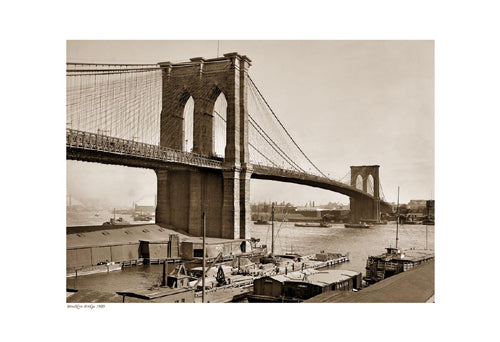 Framed Art Brooklyn Bridge, 1900 (sepia) 13 x 19