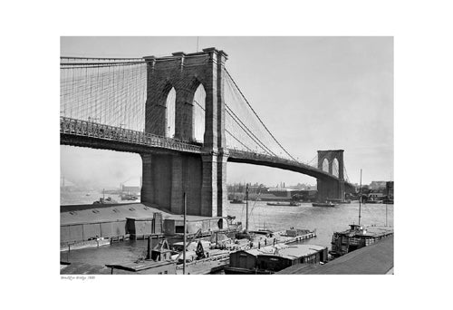 Framed Art Brooklyn Bridge, 1900 13 x 19