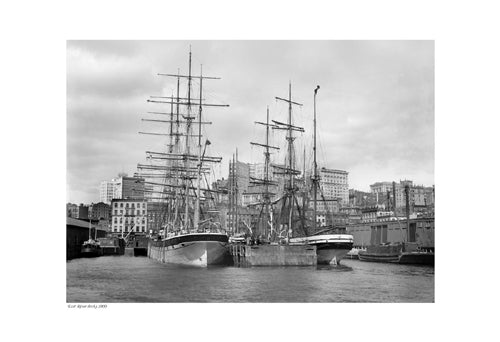 East River Docks, 1900 Wall Art | 13 x 19 Fine Art Print