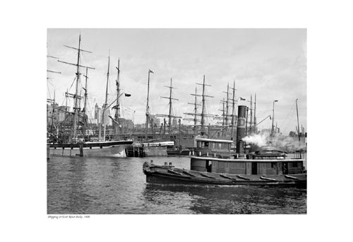 Framed Art Shipping at East River Docks, 1900 13 x 19