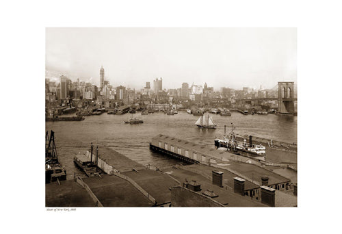 Heart of New York, 1905 (sepia) Wall Art | 13 x 19 Fine Art Print