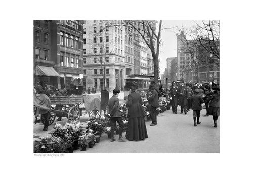 Framed Art Flower Vendor's Easter Display, 1904 13 x 19