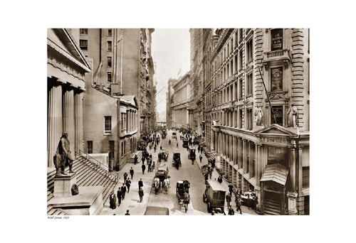 Wall Street, 1911 (sepia) Wall Art | 13 x 19 Fine Art Print