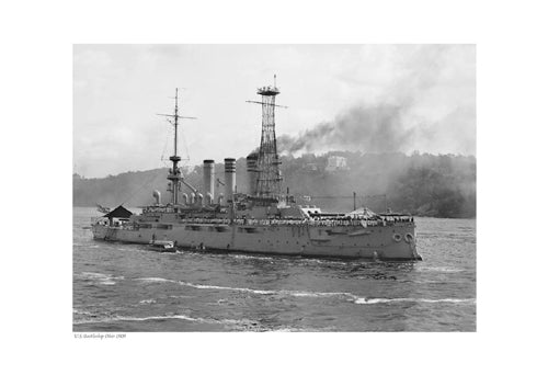 Framed Art US Battleship Ohio, 1909 13 x 19