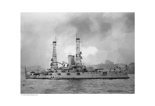 Framed Art US Battleship Alabama, 1905 13 x 19