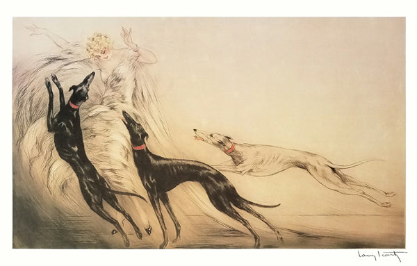 Framed Art Coursing II by Louis Icart | 16 1/8 x 25 3/8