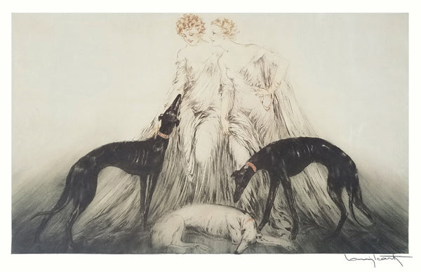 Framed Art Coursing III by Louis Icart | 16 ¼ x 25 1/8