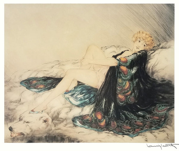 Silk Robe by Louis Icart | 19 1/8 x 22 5/8 Fine Art Print