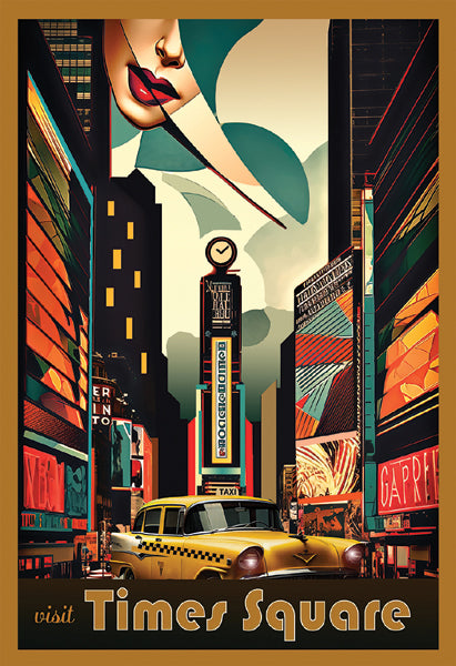 Visit Times Square Wall Art | 18 ½ x 12 ½ Fine Art Print