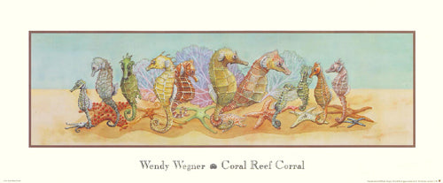 Coral Reef Corral by Wendy Wegner | 9 x 22 Fine Art Print