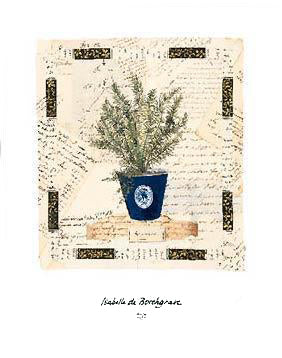 Framed Art Rosemary Letters by Isabelle de Borchgrave | 14 x 11