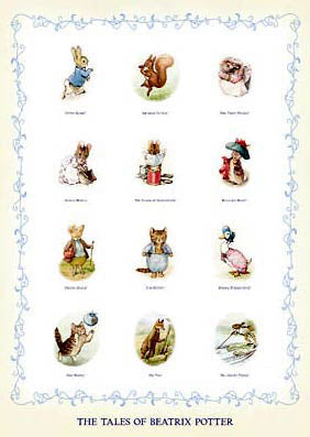 Framed Art The Characters of Beatrix Potter by Beatrix Potter | 28 x 20