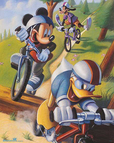 Mickey & Friends: Biking by Walt Disney | 20 x 16 Fine Art Print
