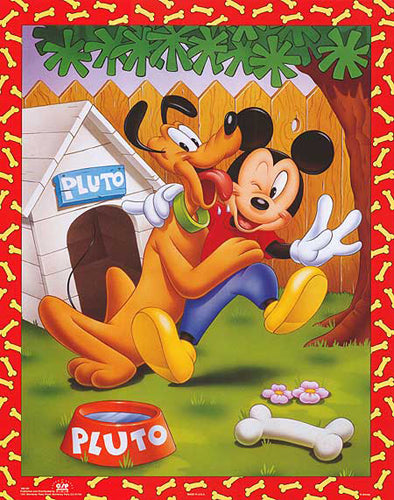 Mickey & Pluto by Walt Disney | 20 x 16 Fine Art Print