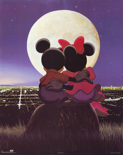 Framed Art Mickey & Minnie: Moonlight by Walt Disney | 28 x 22