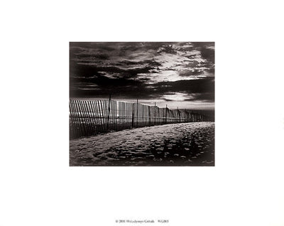 New York, Fence by the Beach by Walter Gritsik | 7 3/4 x 9 3/4 Art 