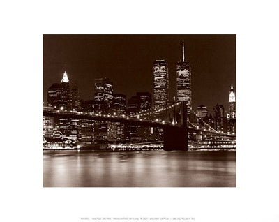 Over the Brooklyn Bridge at Night by Walter Gritsik