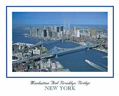 Manhattan and Brooklyn Bridge Wall Art | 8 x 10 Fine Art Print