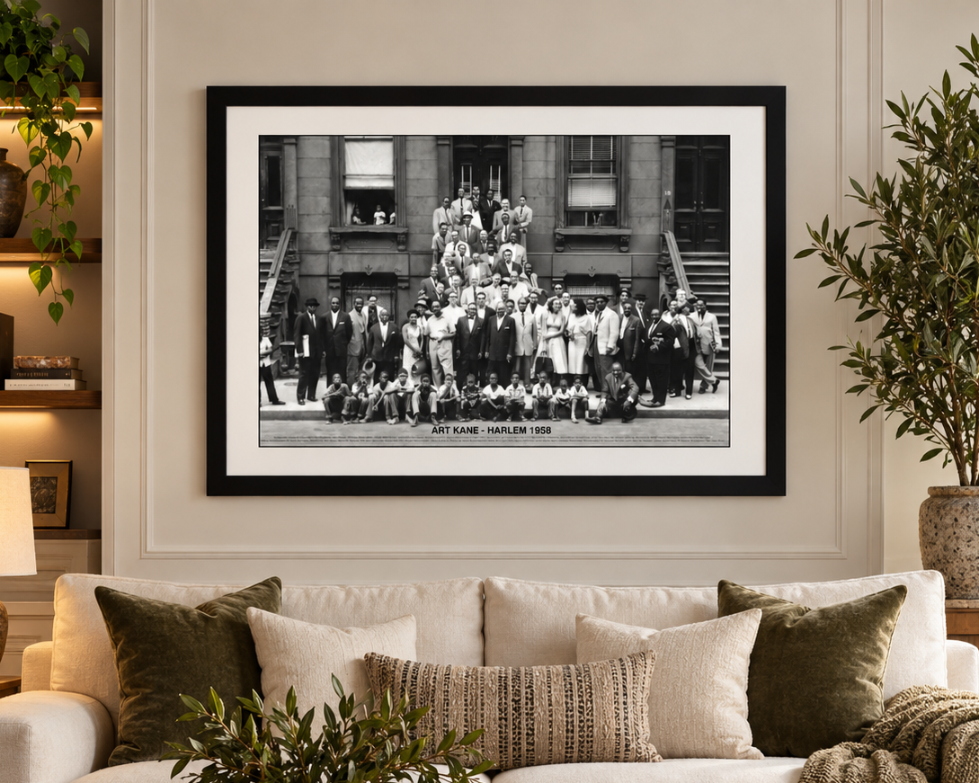 Framed Art A Great Day in Harlem by Art Kane | Iconic Jazz Photography Wall | 24x36 inch