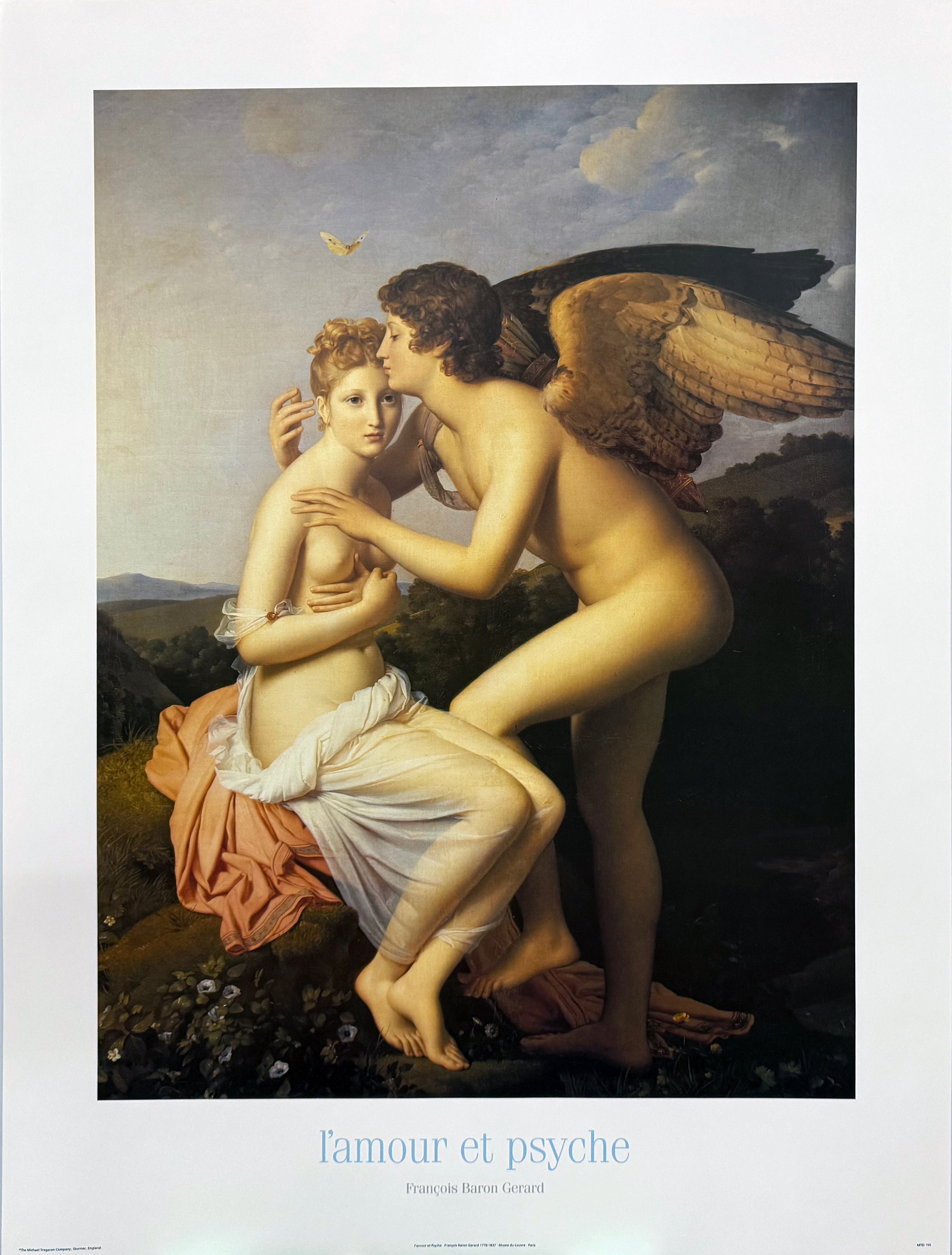 L'Amour et Psyche by Francois Gerard Wall Art Décor 27 1/2 x 19 3/4 Art Print