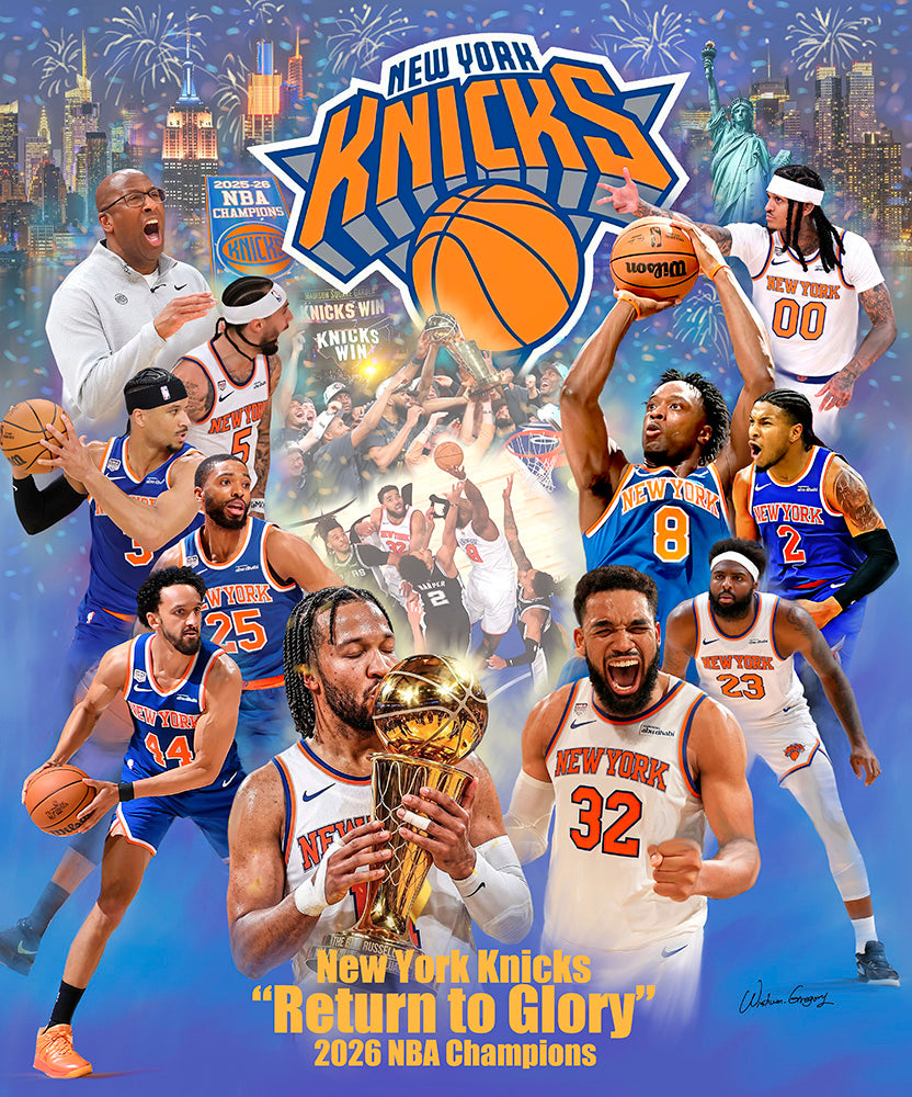 Wishum Gregory-New York Knicks "Return to Glory" art print poster 24 x 20 inches