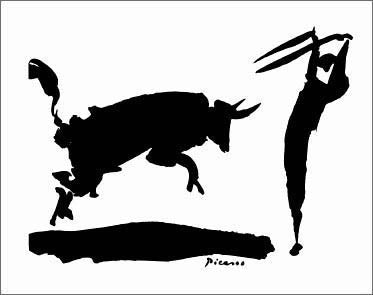 Bullfight IV-Stabbing Bull by Pablo Picasso Wall Art Decor 22x28