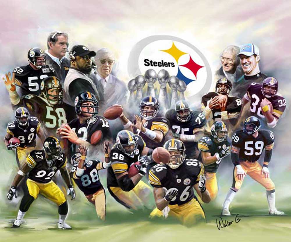 Pittsburgh Steeler Legends 20 x 24 inch art print by Wishum Gregory
